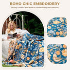 LUTBM Boho Throw Blanket for Bed 60"x80", All Season Cotton Couch Blankets - Image 4