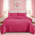 King Quilt Set Bedspread Coverlet Bedding Leaf Hot Pink 106"x96" by IRImperialRooms