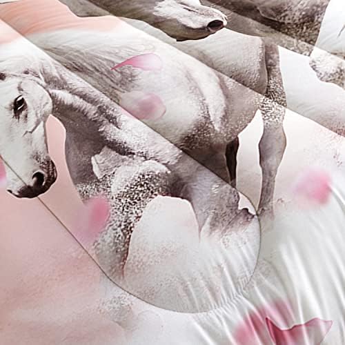 HOSIMA Girls Farm Wild Animal Horse Comforter Full with 2 Pillowcases. - Image 4