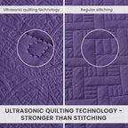 Love's cabin Queen Quilts Bedspreads, 7 Pieces Bed in a Bag, Deep Purple - Image 3