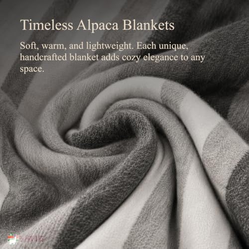 ALPAKITAS Alpaca Wool Blanket – Twin Size, 75 x 38 Inches – Warm & Lightweight – Couch, Bed, or Outdoor Blanket – Gray - Image 3