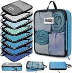 7 Pcs Packing Cubes for Travel Days of Week, Blue, M by Bulyoou