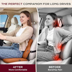 Coverado Car Seat Cushion and Lumbar Support Pillow, Memory Foam Cooling Silk, Ergonomic Support for Back Pain Relief, Seat Cushion for Car Driver & Office Chair Universal Fit Coffee - Image 5