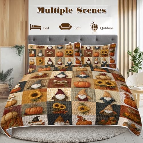 BlessLiving Quilts Elf Square Comforter Set 3-Piece Queen - Image 3