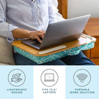 LAPGEAR Designer Lap Desk – Aqua Trellis, Fits 15.6” Laptops - Image 2