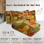 BlessLiving Fall Quilt Set King Size: Ultra-Soft Microfiber Autumn Leaves Pattern Bedspread Coverlet Quilted Bedding Set, 3 Piece Autumn Bed Cover with 2 Pillow Shams for Thanksgiving Bedroom Decor - Image 5
