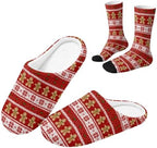 Fuzzy Slipper with Socks for Women Slip On House Slipper and Socks Set Cozy Fuzzy Slippers for Indoor by Baxinh