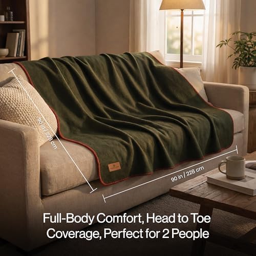 Whispering Winds 100% Wool Blanket, Premium Queen Size (90"x90") - Image 6