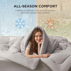 Bedsure Comforter Duvet Insert - Quilted Comforters King Size, All Season Duvet, GentleSoft Down Alternative Bedding, with 8 Tabs, Gifts for Women/Men, Light Grey, King 90 x 102 Inches - Image 4