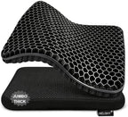 Gel Seat Cushion for Long Sitting Hip Pain, 20x20inch Jumbo Thick Soft & Breathable Cushion for Wheelchair Gel Seat Cushion for Office Home Chairs (Black) by Helishy