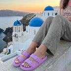 CUSHIONAIRE Fame Pillow Recovery Sandals for Women, Adjustable Double Buckle Waterproof EVA Cloud Slides for Women - Image 6