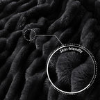 Exclusivo Mezcla Striped King Size Fleece Blanket for Bed, Black - Image 5