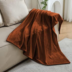 SOCHOW Flannel Fleece Blanket Queen Size, All Season Lightweight Super Soft Cozy Blanket for Bed or Couch, Caramel(90inch X90'') - Image 3