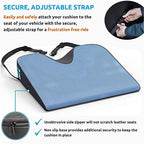 Memory Foam Car Seat Cushion for Driving - Ergonomic Wedge Cushion for Back Pain, Sciatica Relief - Non-Slip Truck Seat Pad for Long Sitting - Office Chair Support 17.5 x 15 x 3.5 (Pack of 2) - Image 6