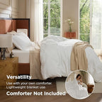 Bedsure Duvet Cover with Fitted Sheet Full - Deep Pocket, Hotel Luxury Soft Double Brushed Bedding Set with Zipper Closure, Includes 1 Duvet Cover, 1 Fitted Sheet, 2 Pillow Shams, NO Comforter, White - Image 4