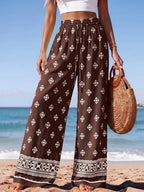 PRETTYGARDEN Womens Pants Elastic Waist Striped Lightweight Palazzo Pant - Image 2