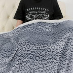 MACEVIA Sherpa Fleece Throw Blanket for Couch Fuzzy 3D Cheetah Blanket Thick Warm Reversible Cozy Comfy Super Soft Leopard Blanket for Bed Sofa 490GSM - Navy Leopard,50x60In - Image 6