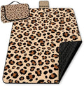 WFSM Leopard Print Picnic Mat 80x60 Inch, Leopard Print for Women, Cheetah Outdoor Play Mat for Adults and Toddlers Waterproof Sandproof Beach Blanket Travel Camping Rug by WFSM