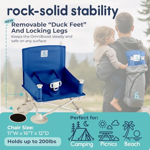 OmniBoost Booster Seat with Tray, Travel High Chair, Baby Chair, Dark Blue - Image 3