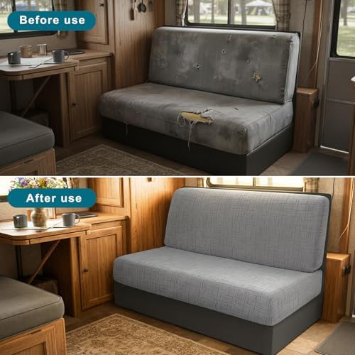 KRFOONN RV Dinette Cushion Covers Stretch Camper Cushions Cover, T7 - Image 5