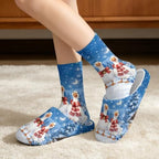Jeiento Fuzzy Slippers and Sock Set Women's Warm Cozy Memory Foam House Shoes Soft Slip-on Slides - Image 3