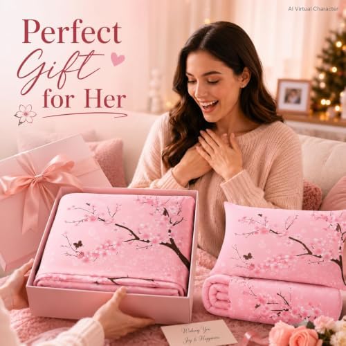 CCoutueChen Pink Cherry Blossom Comforter Set Full Size, 68 * 86 - Image 7