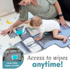 Kopi Baby Portable Diaper Changing Pad, Wipes Pocket, Premium Grey Arrows - Image 4