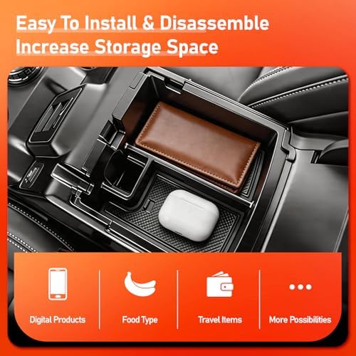 Upgraded Double Layer Center Console Organizer for Ford Bronco 2026 2025 4 Door, Armrest Storage Box with Non-Slip Mat for Bronco Interior Accessories (Not Compatible with Sport/2 Door) - Image 6