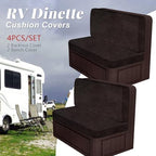 ANARACHON Leather Look RV Dinette Cushion Covers, Stretch Camper Cushion Slipcovers for Travel Trailer Couch RV Booth Seat(2 Backrest Cover & 2 Bench Cover,07 Chocolate) - Image 4
