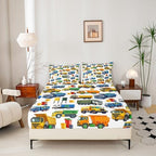 Erosebridal Cute Garbage Truck Sheets for Boys Girls Garbage Trucks Fitted Sheet,Equipment Trucks Kids Bedding Sets Rubbish Vehicles Bed Sets Twin 2 Piece - Image 4