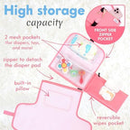 Kopi Baby Portable Diaper Changing Pad with Wipes Pocket, Classic Pink - Image 2