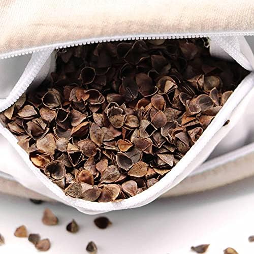 Buckwheat Neck Pillow for Sleeping U Shaped Pillow Cooling Travel Head Support Pillow for Neck Pain Relief Side Sleepers Buckwheat Hulls Concealed Zipper (12x12 inch, Light-tan) - Image 2