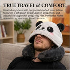 Animal Hooded Travel Neck Pillow U-Shaped Nap Cushion Lightweight with Cute Animal Design Washable Cover. (Husky) - Image 2