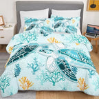 HOSIMA Kids Sea Turtle Quilt Full,Coastal Bedding with 2 Pillowcases. - Image 3