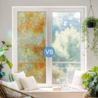 Orange Fall Ombre Window Privacy Film Rainbow Static Cling Stain Glass Window Film for Glass Door, Decorative Heat Blocking Sunroof Decal Sticker for Car 23.6"x78.7" Watercolor Abstract Oil Painting - Image 5