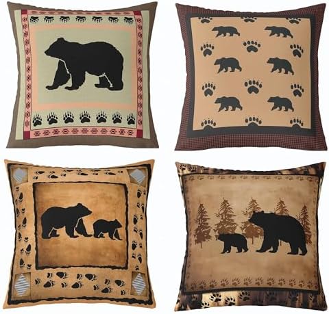 Feelyou Cute Bear Throw Pillow Covers Decorative Soft 18" x 18" Inches by Feelyou