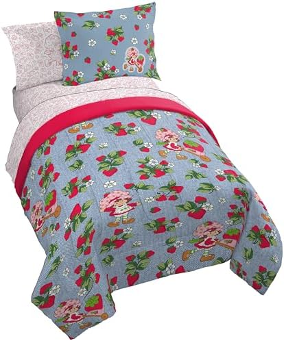 Strawberry Shortcake Twin Comforter Set 5 Piece Kids Bedding, Blue by JayFranco
