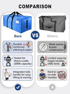HOMESURE Supports 200lbs Heavy Duty Moving Bags - Strong Zipper & Wrap-Around Handles - Water-Resistant Storage Totes, Durable Alternative to Moving Boxes - 40 Pack - Sky Blue - Image 3