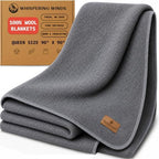 Whispering Winds 100% Wool Blanket, Premium Queen Size (90"x90") by WhisperingWinds