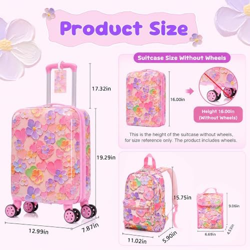 16’’ Kid’s Luggage Set with Spinner Wheels, Hardside with Suitcases,6 Piece - Image 2