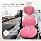 FLORICH Car Seat Cushion & Lumbar Support Pillow & Car Neck Pillow, Ergonomic Memory Foam Driving Seat Cushion for Back & Sciatica Pain Relief, Non-Slip Washable Cushion for Car, Driver, Office-Pink - Image 6