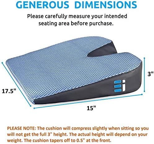 Memory Foam Car Seat Cushion for Driving - Ergonomic Wedge Cushion for Back Pain, Sciatica Relief - Non-Slip Truck Seat Pad for Long Sitting - Office Chair Support 17.5 x 15 x 3.5 (Pack of 2) - Image 2