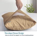 100% Pima Cotton Pillowcases – 800 Series, Ultra Soft & Cooling, Toddler/Travel 12"x16", Set of 2 – Taupe, Hotel Luxury Quality, Envelope Closure, Skin & Hair Friendly - Image 3