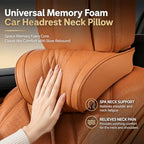 2027 New Universal Memory Foam Car Headrest Neck Pillow, Ergonomic Support Car Neck Pillow, Auto Neck Cushion for Cars, Trucks, SUVs Long Road Trips, Relieve Driving Fatigue，red-2pcs - Image 2