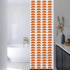 Window Privacy Film Frosted, Orange Boho Reusable Static Cling Window Tints, Middle Century Geometric Abstract Art Heat Control Windows Films for Offices, Balcony, 29.5 x 118 Inches - Image 3