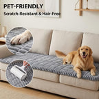 Fixwal Waterproof Flannel Dog Couch Cover, 27.6" x 47", Light Gray - Image 6