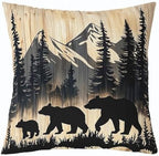 Feelyou Vintage Bear Throw Pillow Covers Reversible Decorative - Image 5
