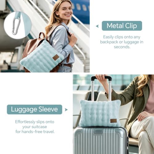 BEDELITE Travel Blanket with Bag, Bubble Blanket for Airplane 65"x40", Blue - Image 4