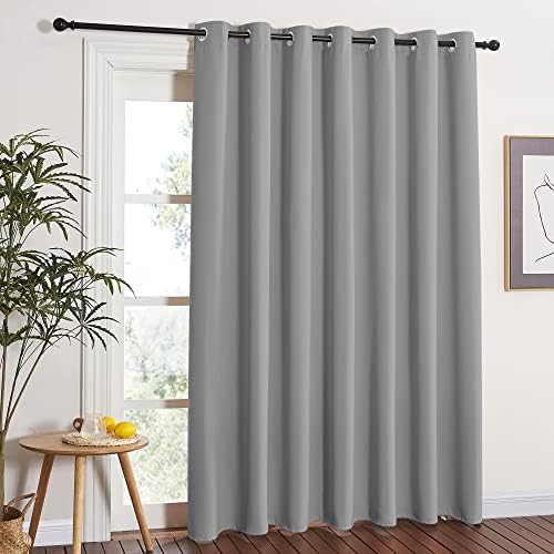 NICETOWN Blackout Curtain for Sliding Glass Door - Patio Door Curtains, Thermal Insulated Wide Drapes/Draperies for Bedroom/Living Room, Silver Grey, 1 Panel, 100 by 84-Inch by NICETOWN