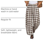 Tankaneo Womens Wide Leg Palazzo Pants Barrel Baggy Trousers with Pockets - Image 4